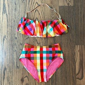 Kate Spade Garden Ruffle Bandeau Bikini